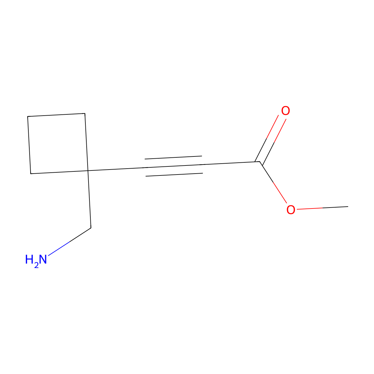 Methyl 3-[1-(aminomethyl)cyclobutyl]prop-2-ynoate molecular structure, CAS 2580205-94-1