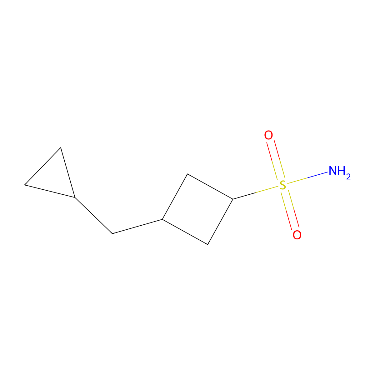 3-(Cyclopropylmethyl)cyclobutane-1-sulfonamide molecular structure, CAS 2580206-00-2