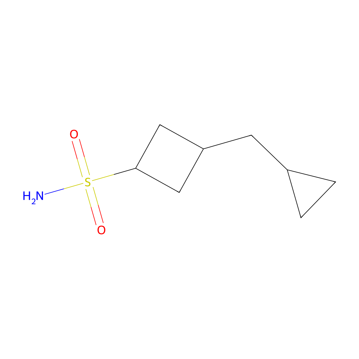 3-(Cyclopropylmethyl)cyclobutane-1-sulfonamide molecular structure, CAS 2580206-00-2