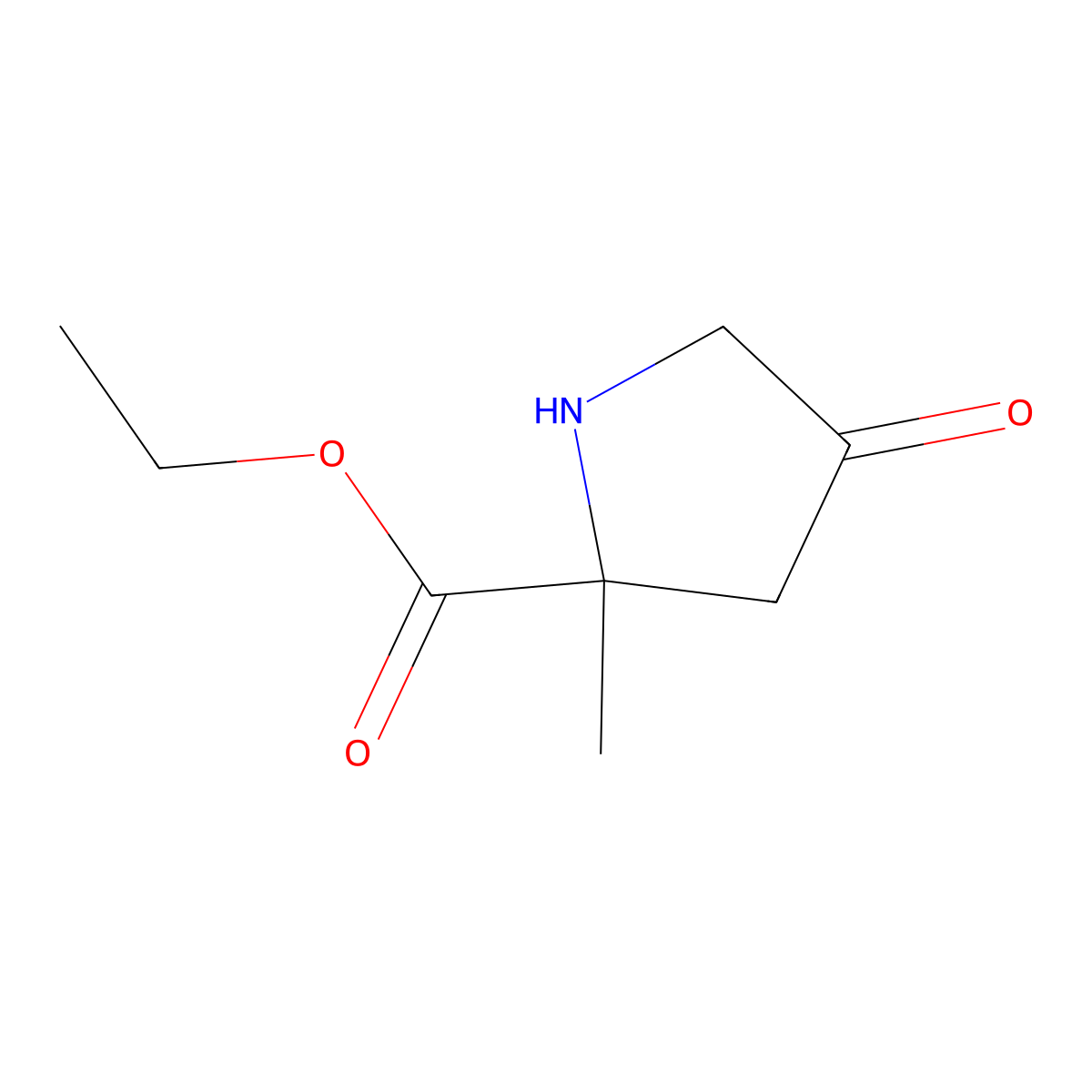 Ethyl 2-methyl-4-oxopyrrolidine-2-carboxylate molecular structure, CAS 2580206-02-4