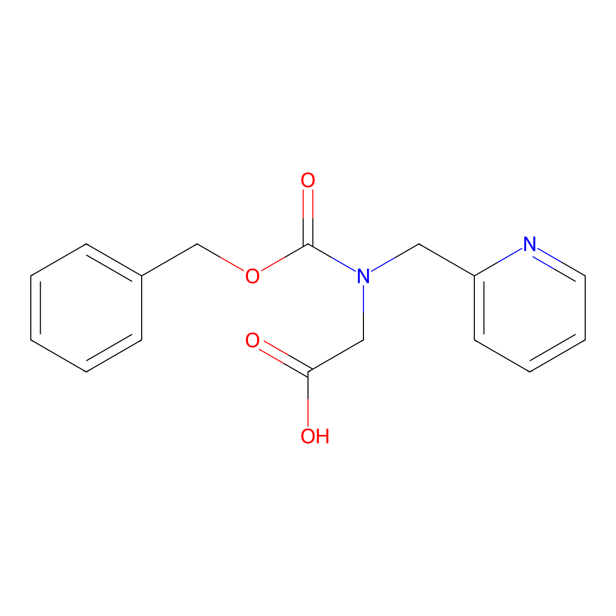 2-{[(Benzyloxy)carbonyl][(pyridin-2-yl)methyl]amino}acetic acid molecular structure, CAS 2580206-06-8