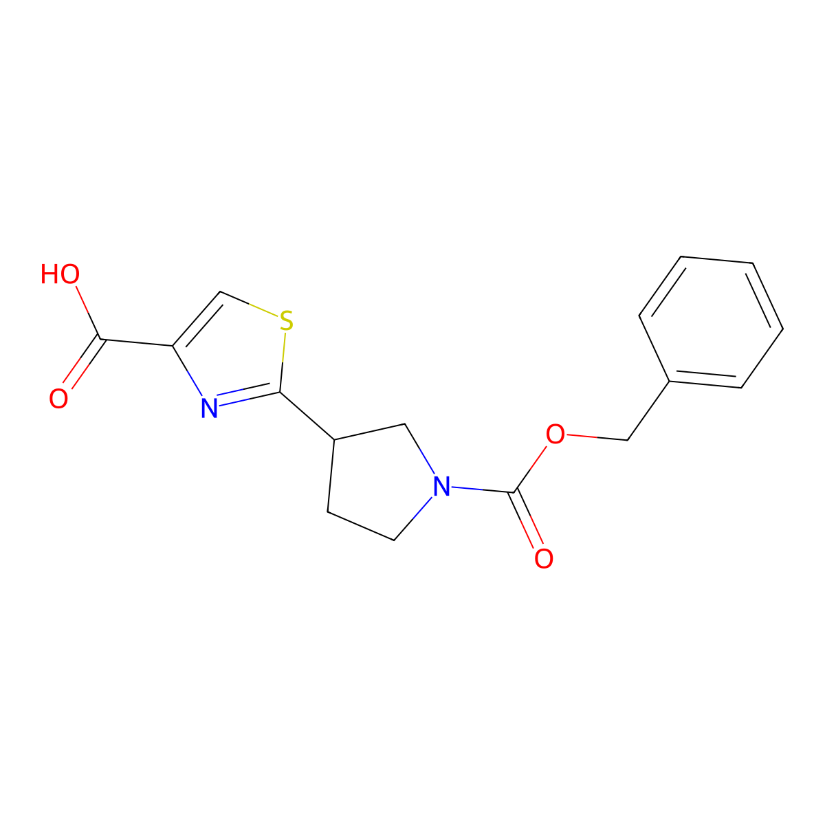 2-{1-[(Benzyloxy)carbonyl]pyrrolidin-3-yl}-1,3-thiazole-4-carboxylic acid molecular structure, CAS 2580206-08-0