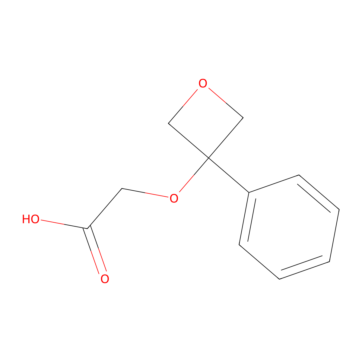 2-(3-Phenyloxetan-3-yl)oxyacetic acid molecular structure, CAS 2580206-12-6