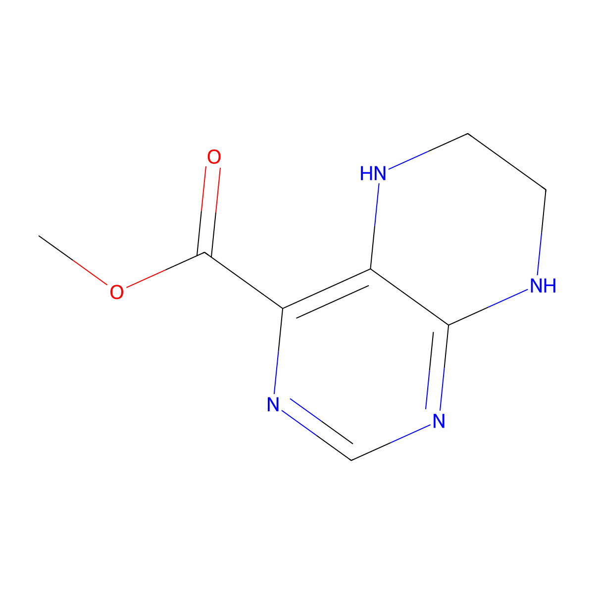 Methyl 5,6,7,8-tetrahydropteridine-4-carboxylate molecular structure, CAS 2580206-19-3