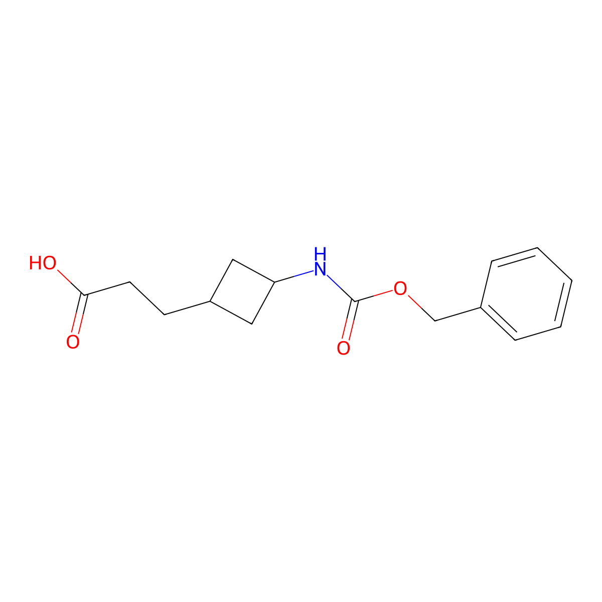 3-(3-{[(Benzyloxy)carbonyl]amino}cyclobutyl)propanoic acid molecular structure, CAS 2580206-25-1