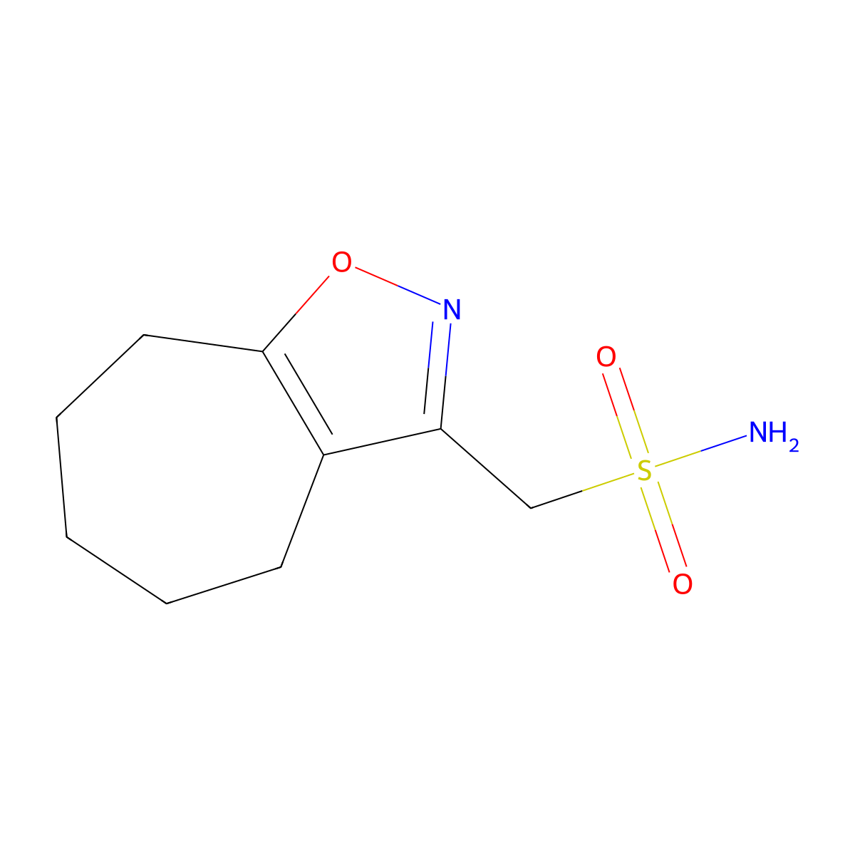 {4H,5H,6H,7H,8H-cyclohepta[d][1,2]oxazol-3-yl}methanesulfonamide molecular structure, CAS 2580206-26-2