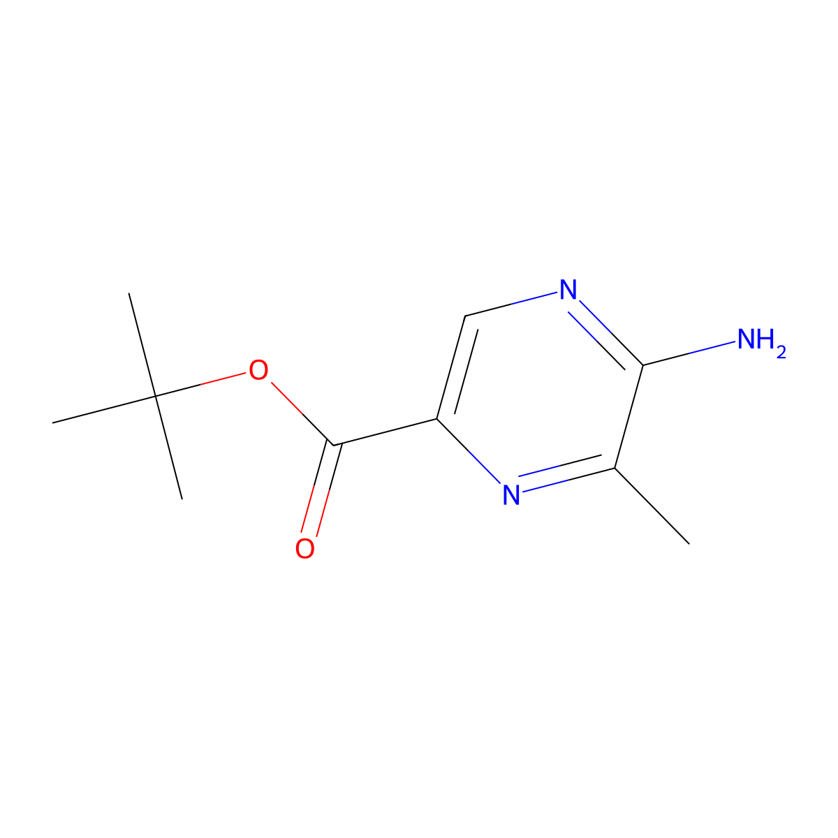 tert-Butyl 5-amino-6-methylpyrazine-2-carboxylate molecular structure, CAS 2580206-29-5