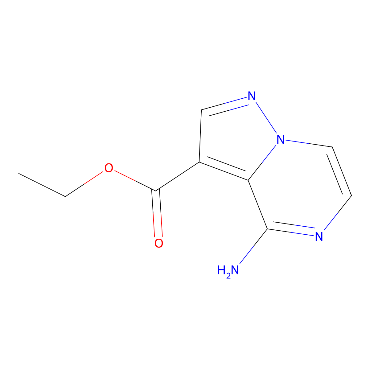 Ethyl 4-aminopyrazolo[1,5-a]pyrazine-3-carboxylate molecular structure, CAS 2580206-36-4