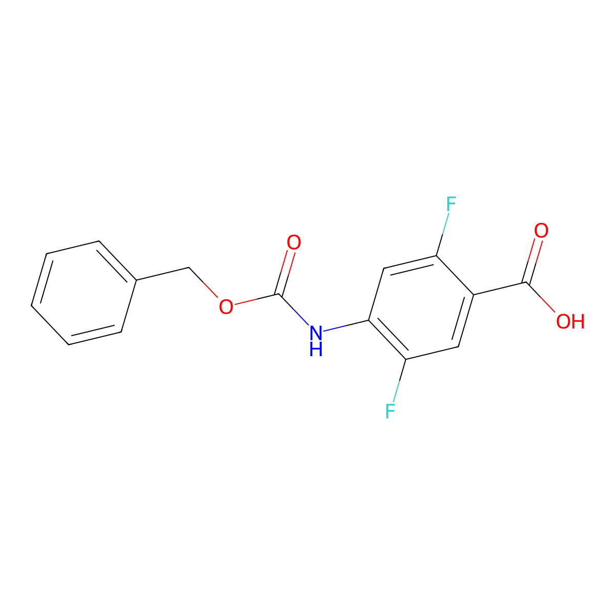 4-{[(Benzyloxy)carbonyl]amino}-2,5-difluorobenzoic acid molecular structure, CAS 2580206-41-1