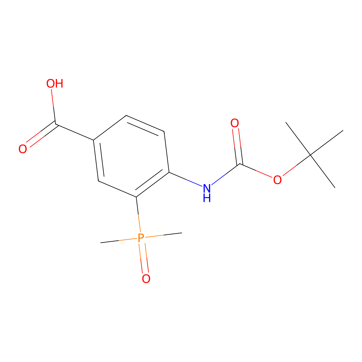 4-{[(Tert-butoxy)carbonyl]amino}-3-(dimethylphosphoryl)benzoic acid molecular structure, CAS 2580206-46-6
