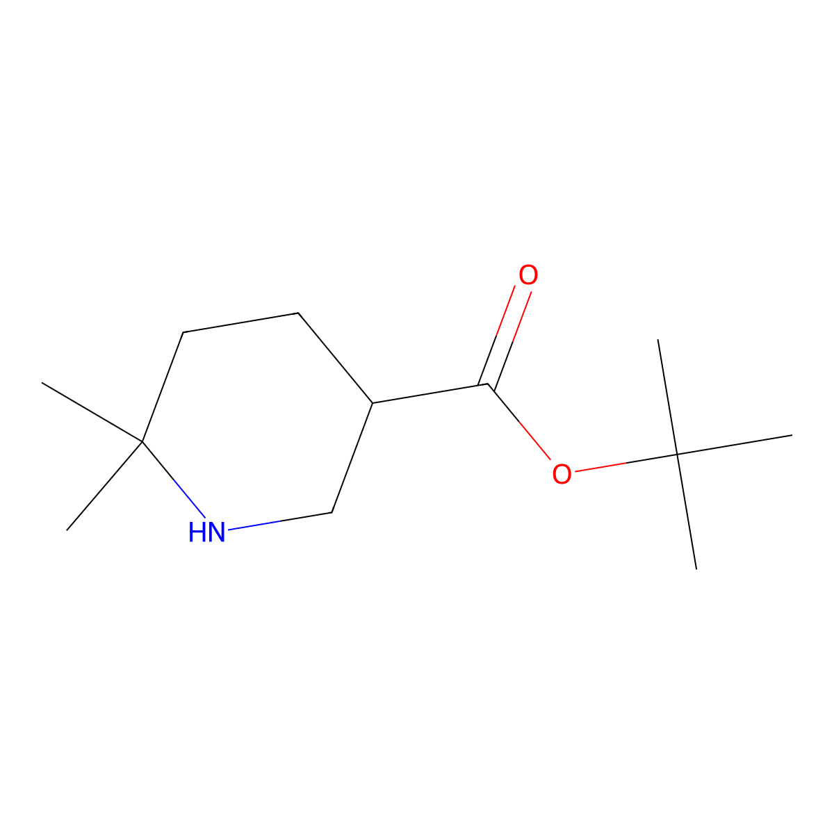 Tert-butyl 6,6-dimethylpiperidine-3-carboxylate molecular structure, CAS 2580206-50-2