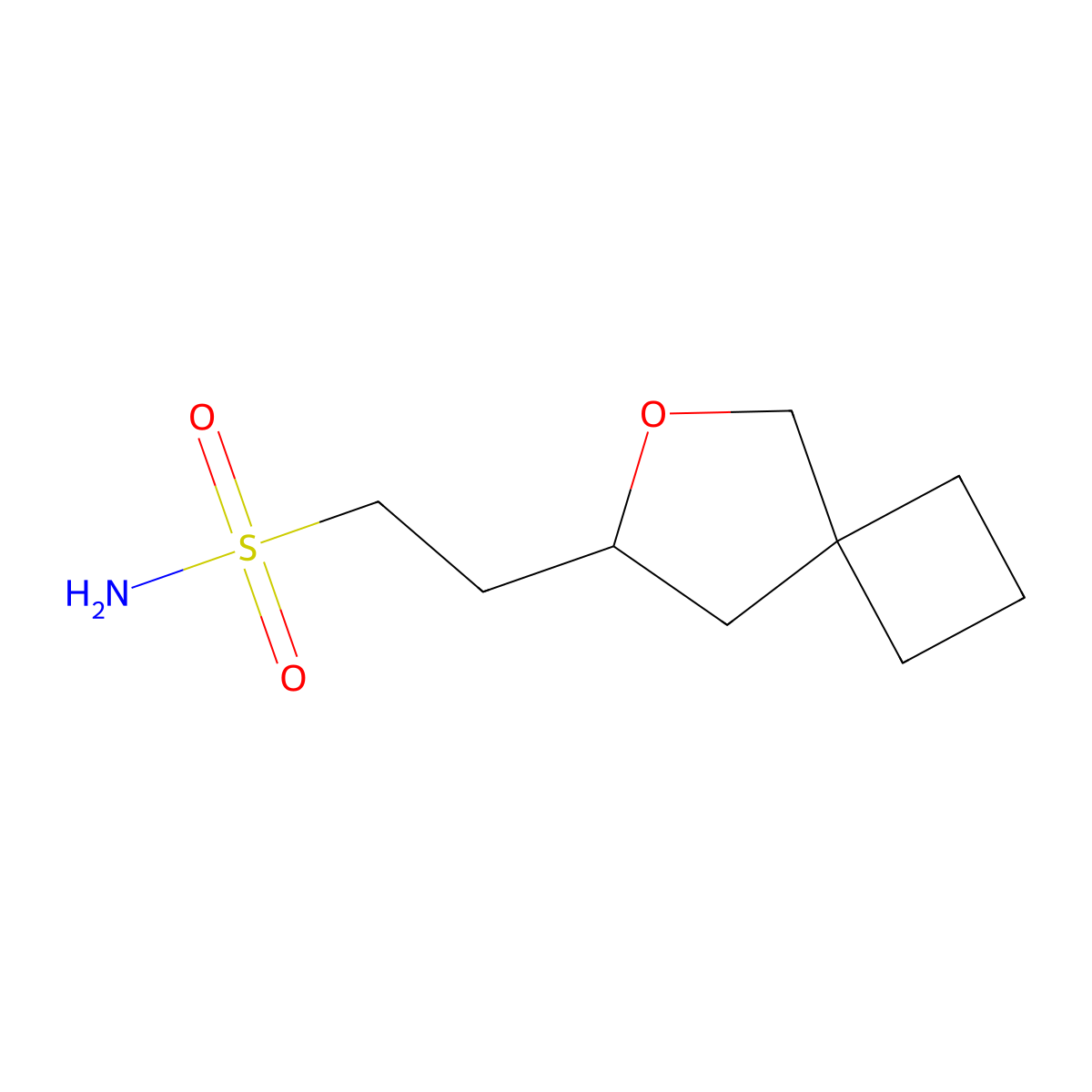 2-{6-Oxaspiro[3.4]octan-7-yl}ethane-1-sulfonamide molecular structure, CAS 2580206-54-6