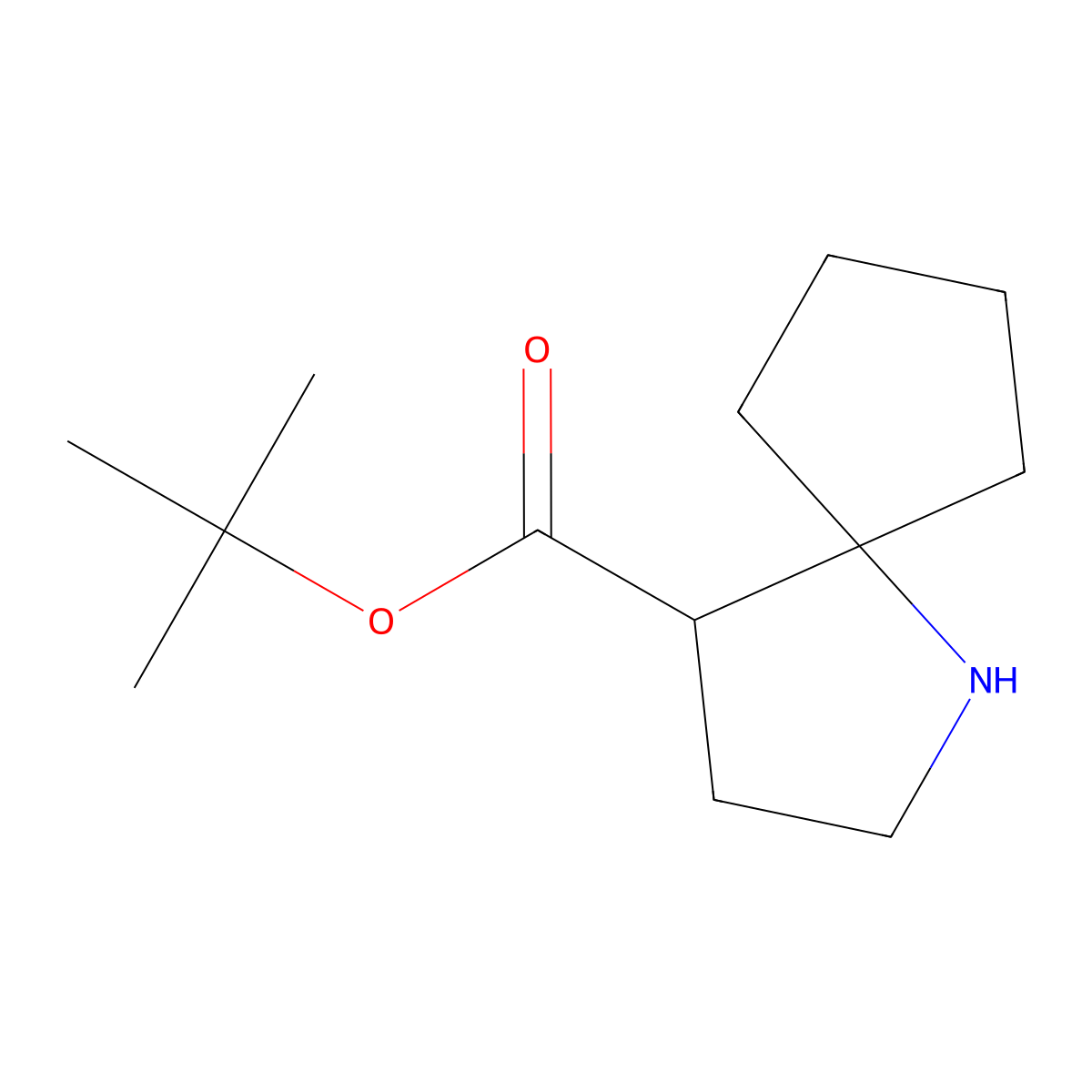 Tert-butyl 1-azaspiro[4.4]nonane-4-carboxylate molecular structure, CAS 2580206-55-7