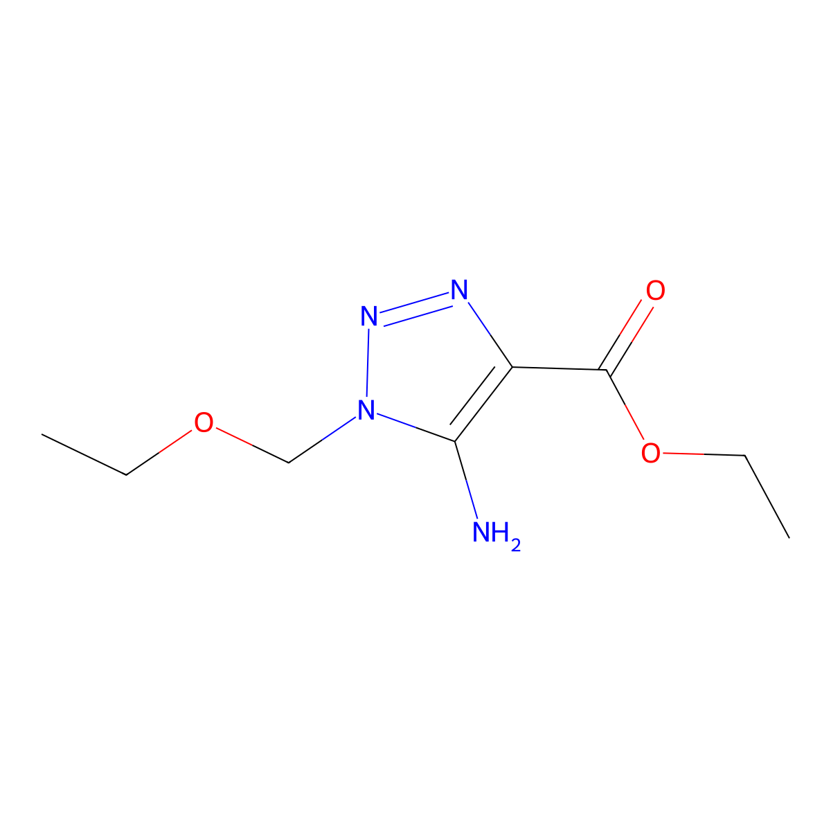 ethyl 5-amino-1-(ethoxymethyl)-1H-1,2,3-triazole-4-carboxylate molecular structure, CAS 2580206-62-6