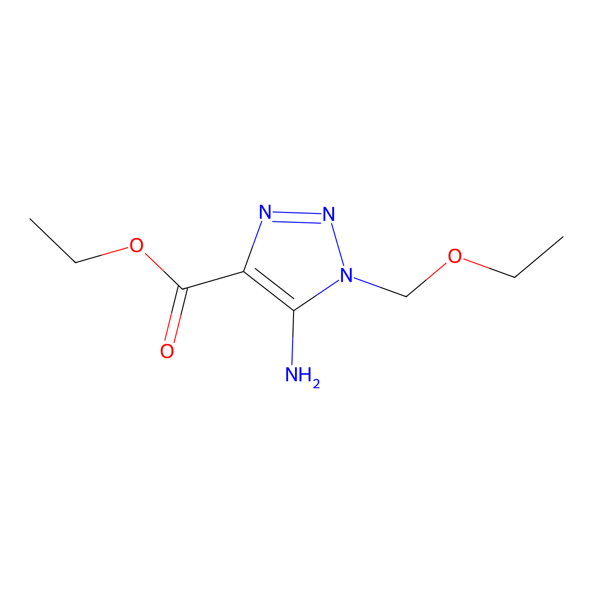 ethyl 5-amino-1-(ethoxymethyl)-1H-1,2,3-triazole-4-carboxylate molecular structure, CAS 2580206-62-6