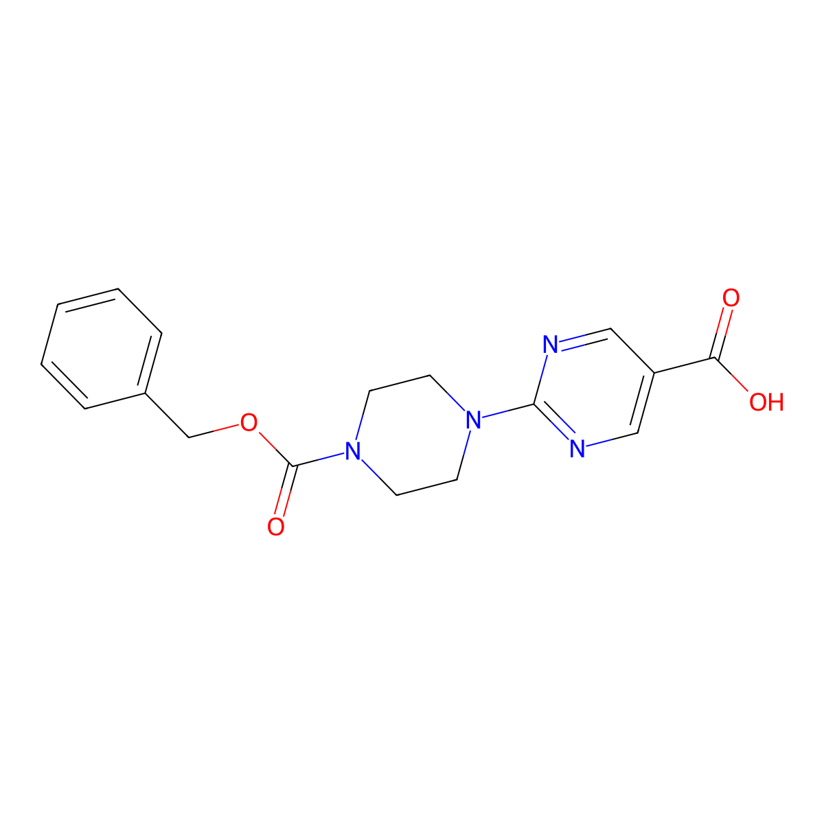 2-{4-[(Benzyloxy)carbonyl]piperazin-1-yl}pyrimidine-5-carboxylic acid molecular structure, CAS 2580206-66-0