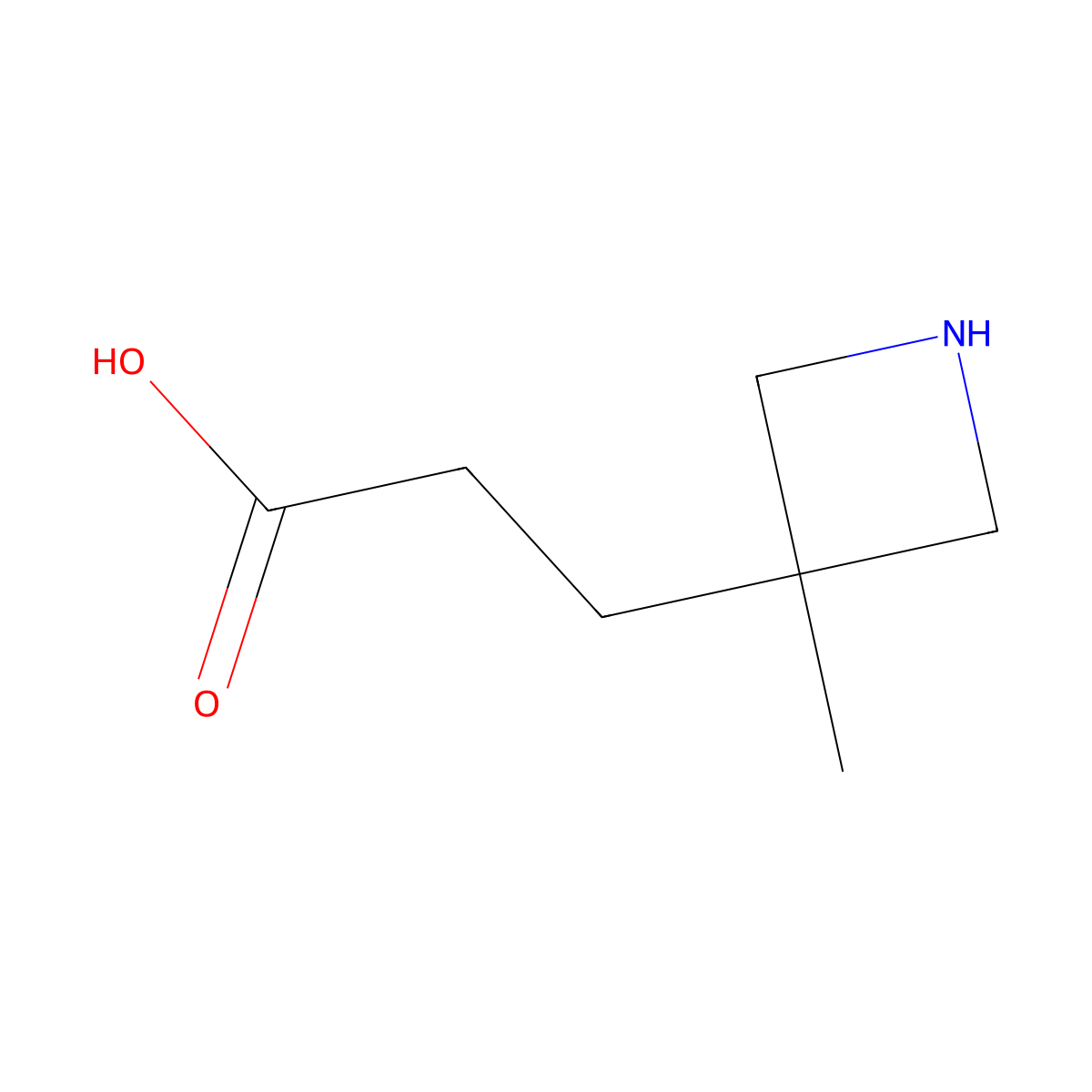 3-(3-Methylazetidin-3-yl)propanoic acid molecular structure, CAS 2580206-70-6
