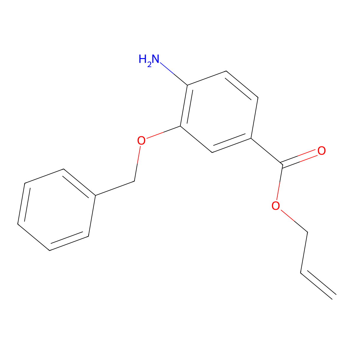 Prop-2-enyl 4-amino-3-phenylmethoxybenzoate molecular structure, CAS 2580206-74-0