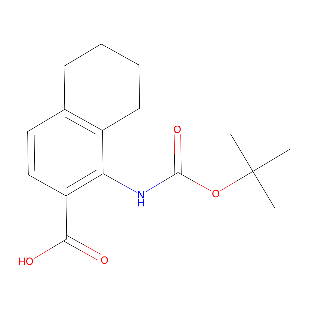1-{[(Tert-butoxy)carbonyl]amino}-5,6,7,8-tetrahydronaphthalene-2-carboxylic acid molecular structure, CAS 2580206-83-1