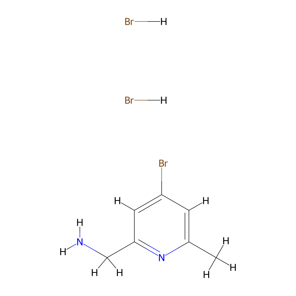 1-(4-Bromo-6-methylpyridin-2-yl)methanamine dihydrobromide molecular structure, CAS 2580206-91-1