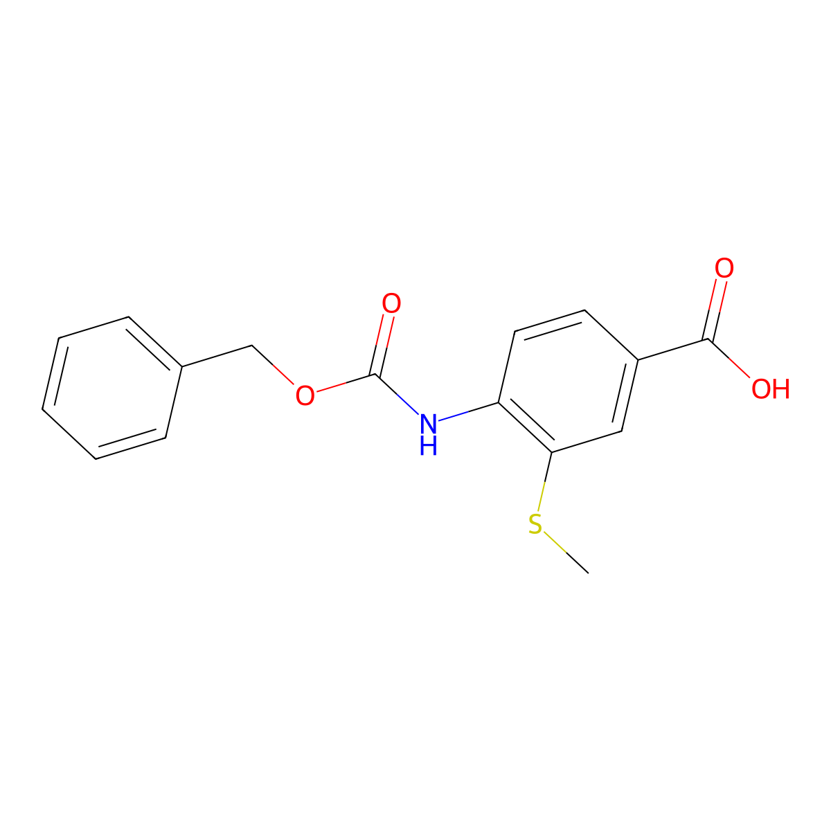 4-{[(Benzyloxy)carbonyl]amino}-3-(methylsulfanyl)benzoic acid molecular structure, CAS 2580206-92-2