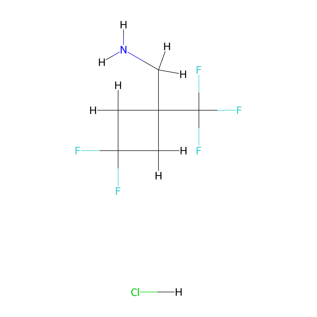 1-[3,3-Difluoro-1-(trifluoromethyl)cyclobutyl]methanaminehydrochloride molecular structure, CAS 2580207-00-5