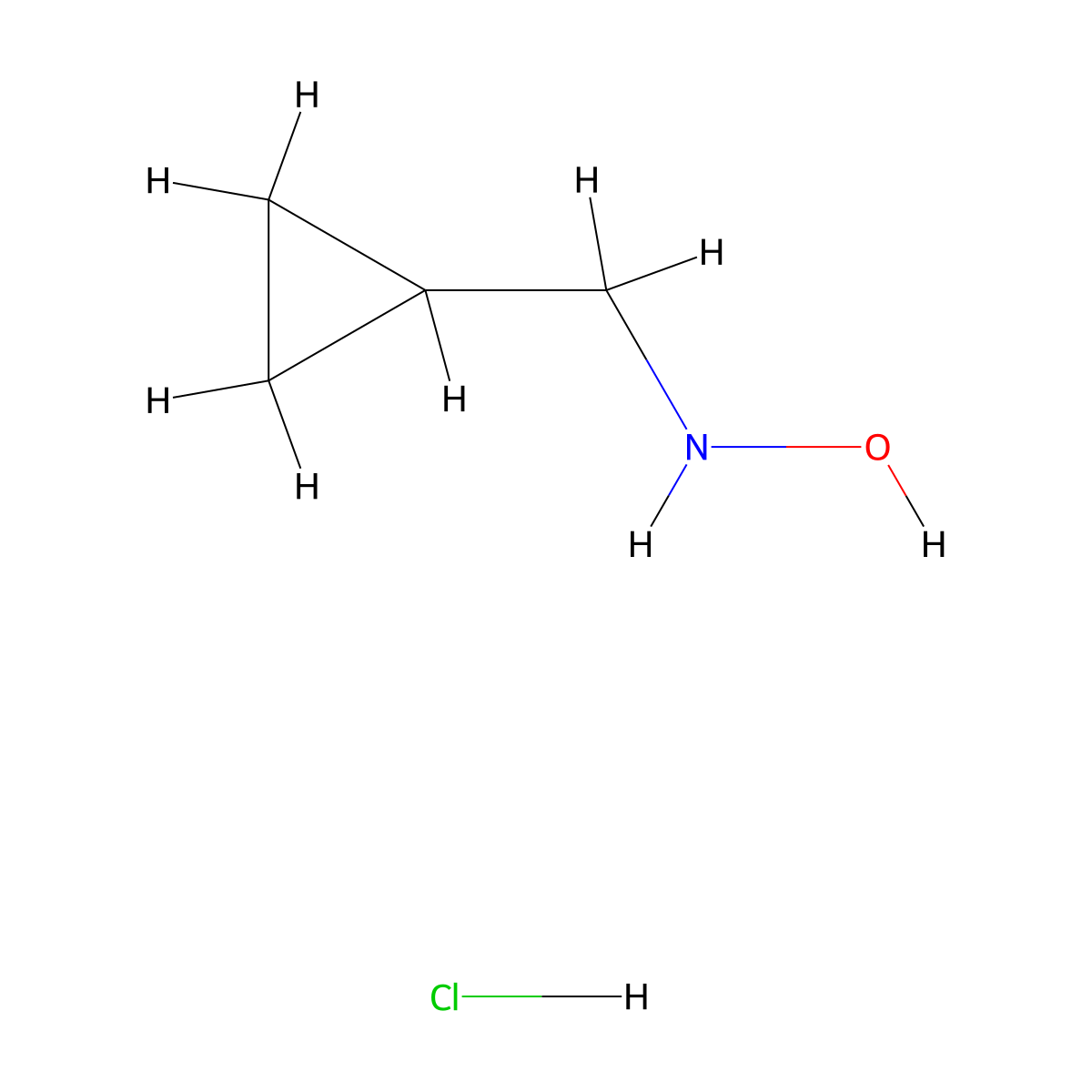 Cyclopropylmethylhydroxylamine hydrochloride molecular structure, CAS 2580207-03-8