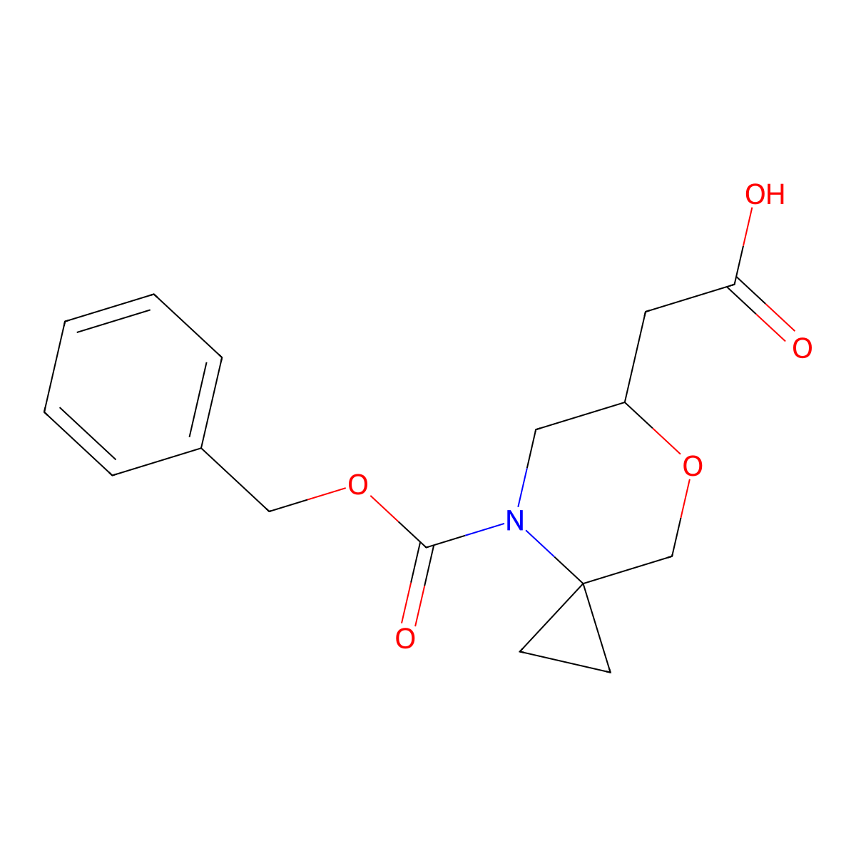 2-{4-[(Benzyloxy)carbonyl]-7-oxa-4-azaspiro[2.5]octan-6-yl}acetic acid molecular structure, CAS 2580207-04-9