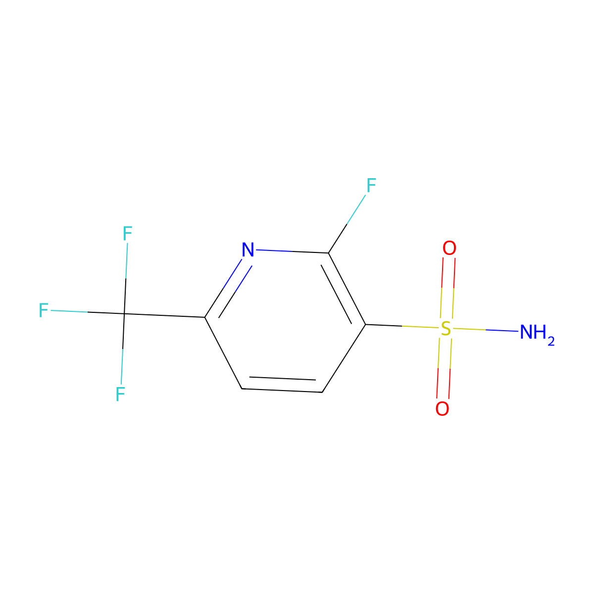 2-Fluoro-6-(trifluoromethyl)pyridine-3-sulfonamide molecular structure, CAS 2580207-07-2