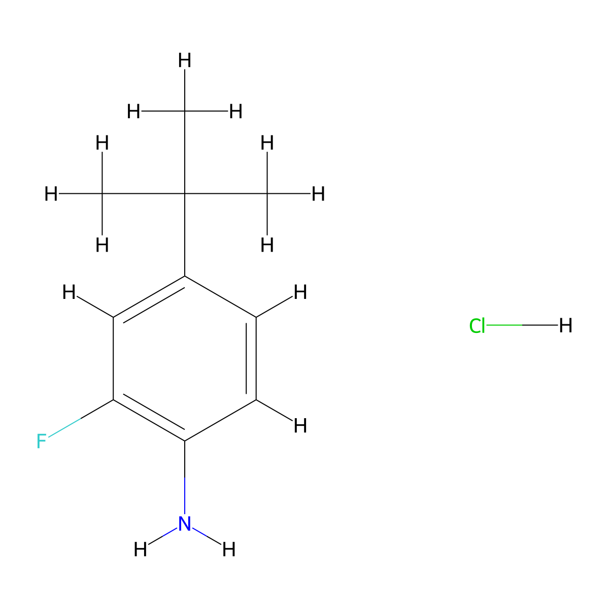 4-Tert-butyl-2-fluoroanilinehydrochloride molecular structure, CAS 2580207-08-3