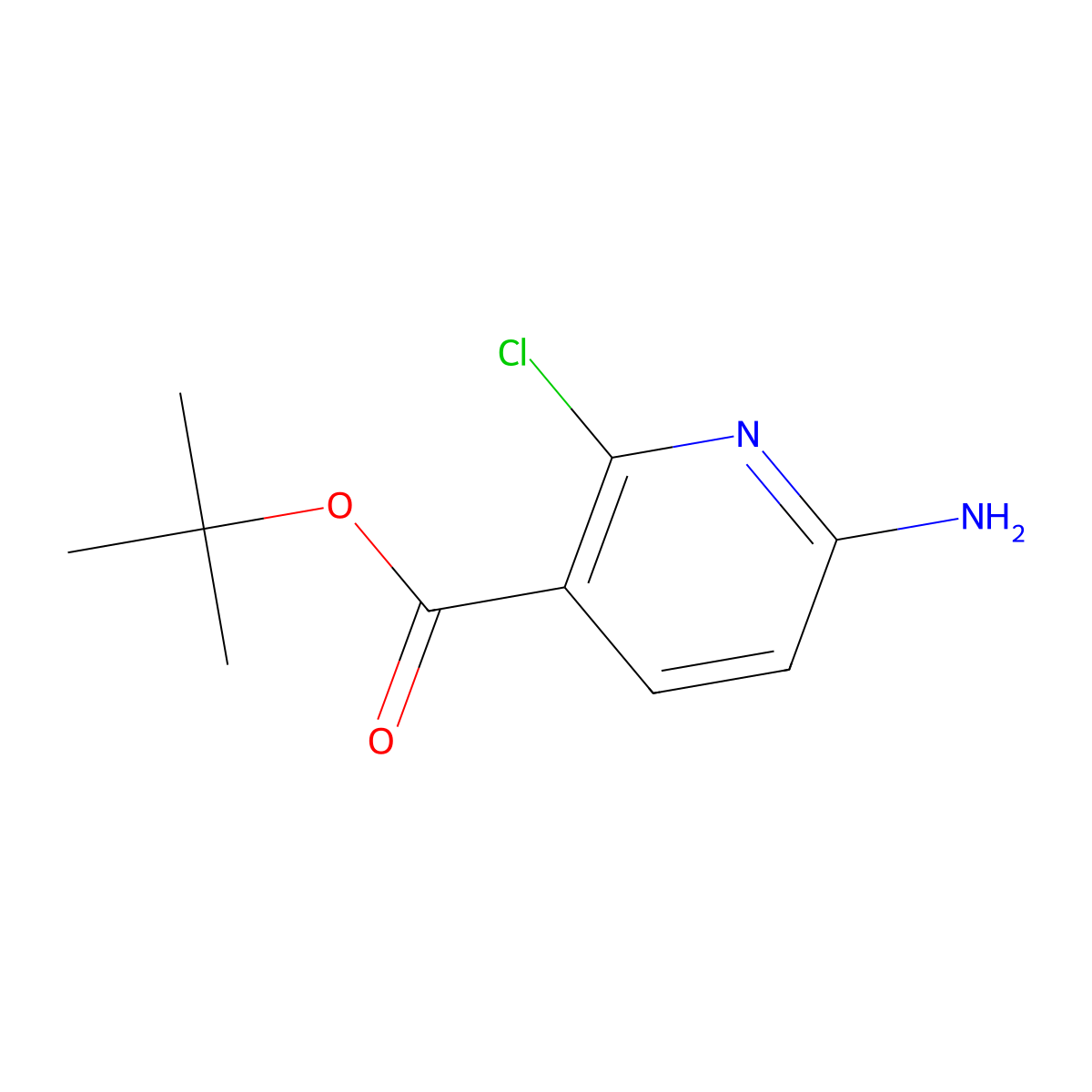Tert-butyl 6-amino-2-chloropyridine-3-carboxylate molecular structure, CAS 2580207-09-4