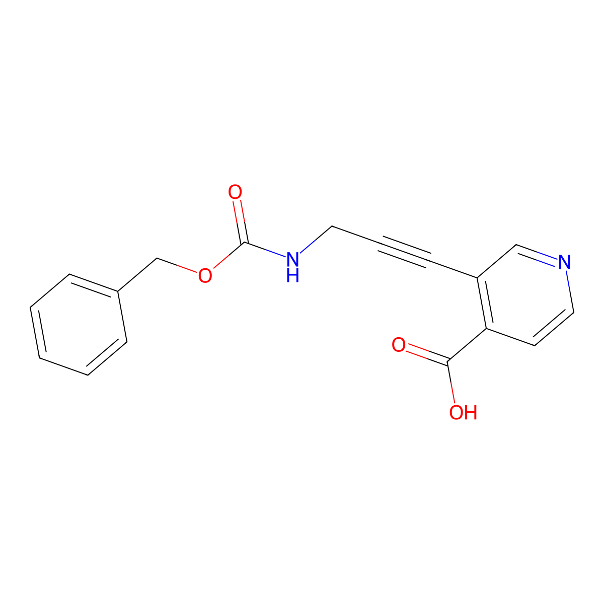 3-(3-{[(Benzyloxy)carbonyl]amino}prop-1-yn-1-yl)pyridine-4-carboxylic acid molecular structure, CAS 2580207-11-8