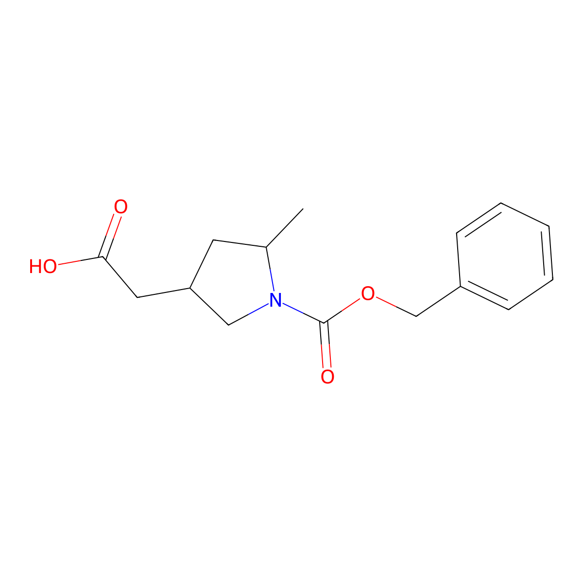 2-{1-[(Benzyloxy)carbonyl]-5-methylpyrrolidin-3-yl}acetic acid molecular structure, CAS 2580207-23-2