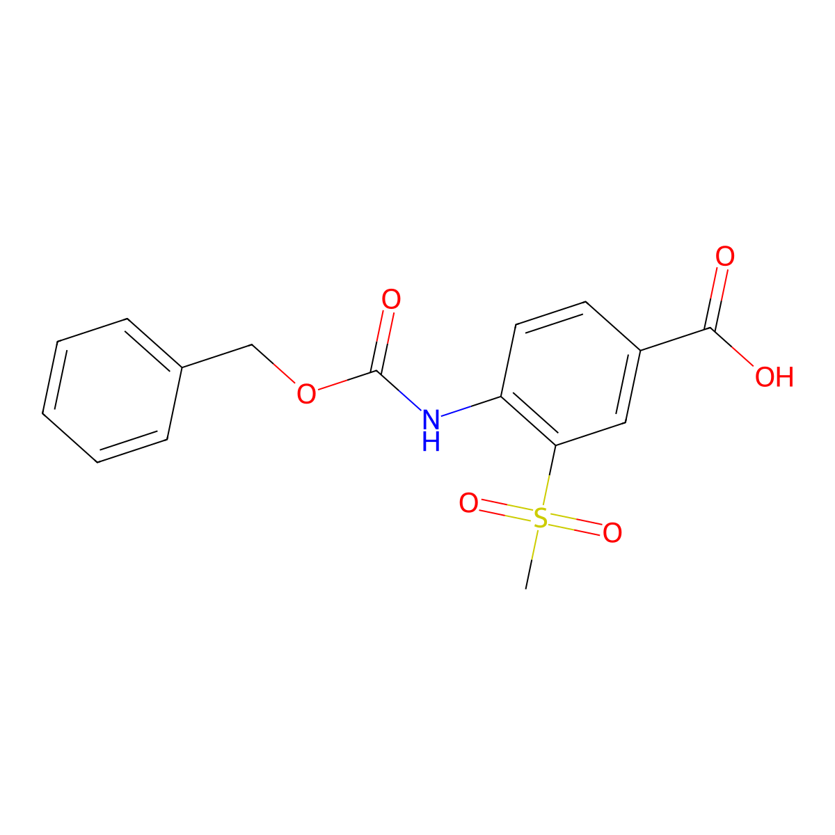 4-{[(Benzyloxy)carbonyl]amino}-3-methanesulfonylbenzoic acid molecular structure, CAS 2580207-26-5