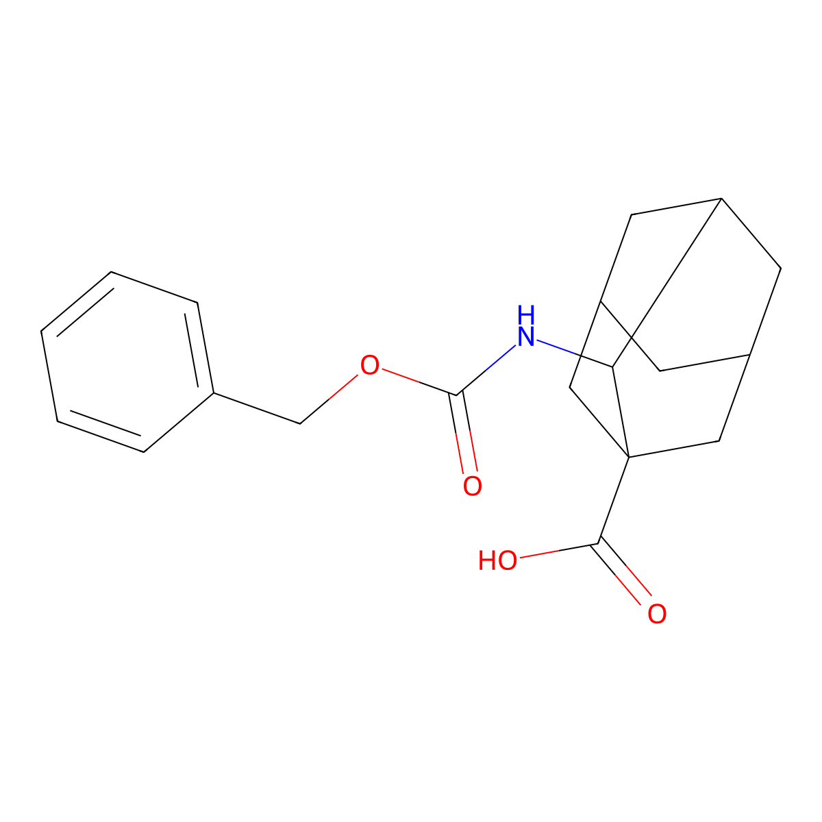 2-{[(Benzyloxy)carbonyl]amino}adamantane-1-carboxylic acid molecular structure, CAS 2580207-29-8