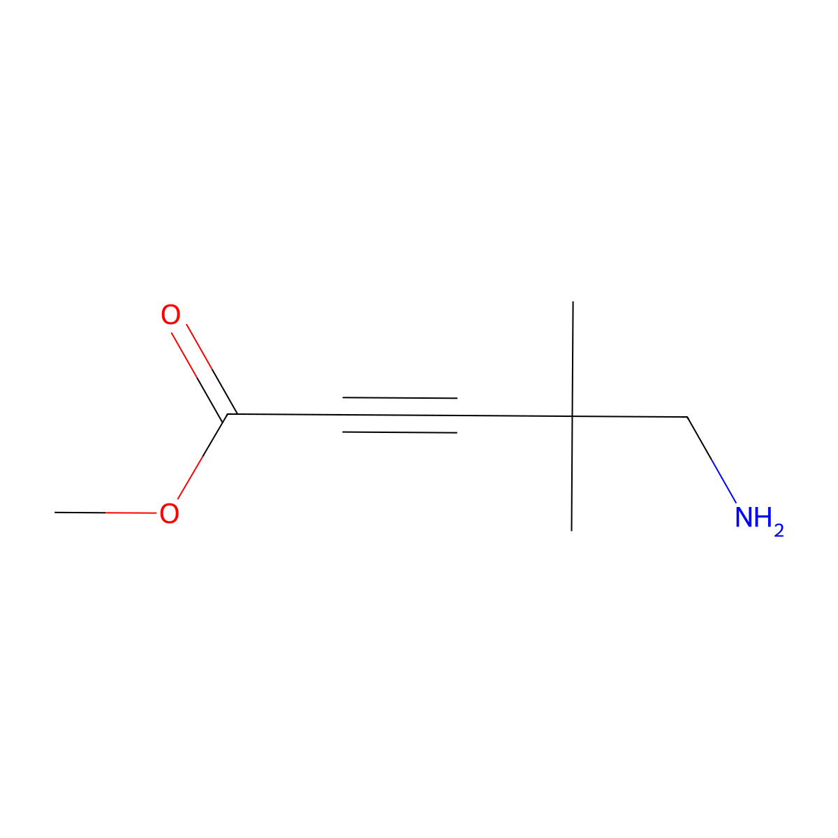 Methyl 5-amino-4,4-dimethylpent-2-ynoate molecular structure, CAS 2580207-34-5