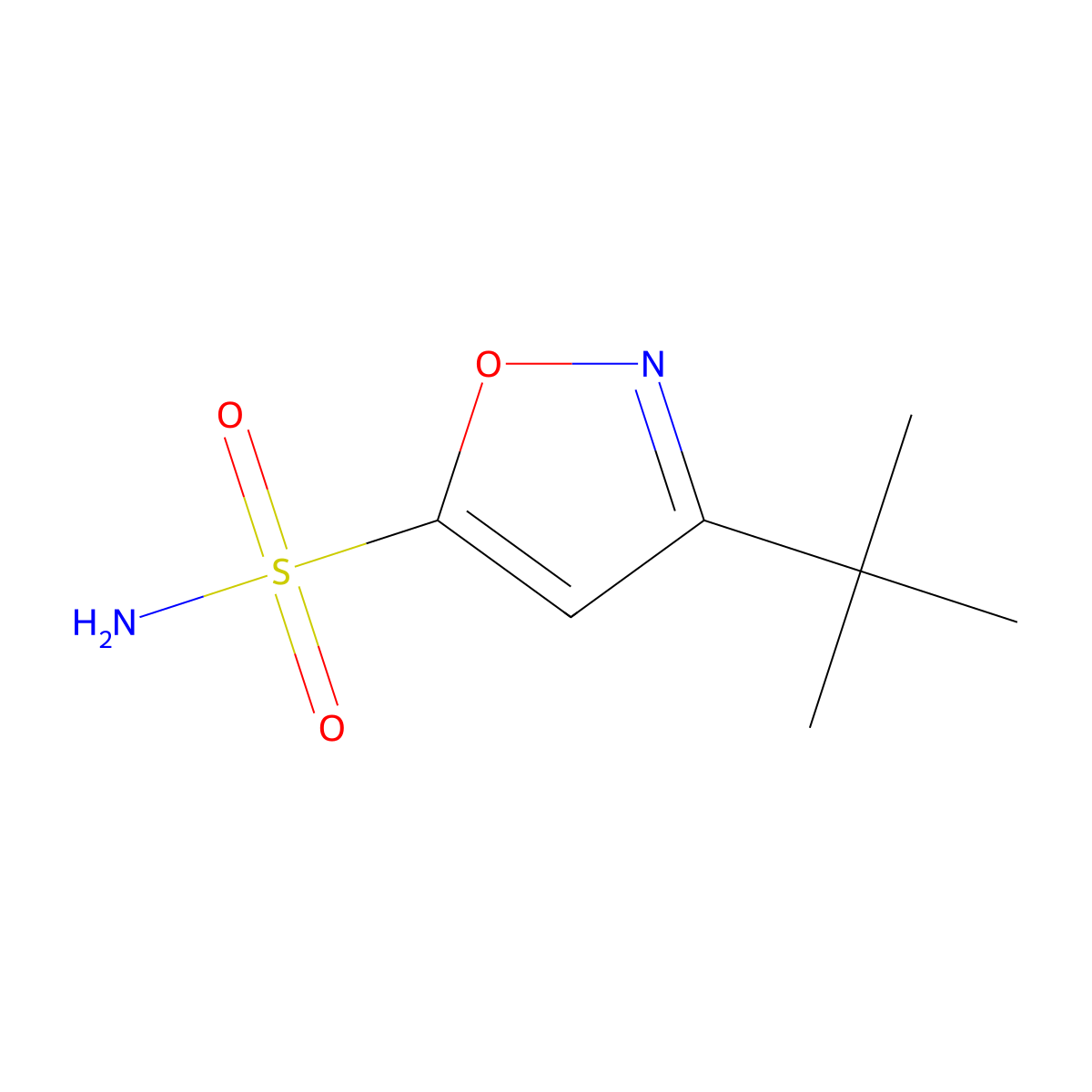 3-Tert-butyl-1,2-oxazole-5-sulfonamide molecular structure, CAS 2580207-35-6
