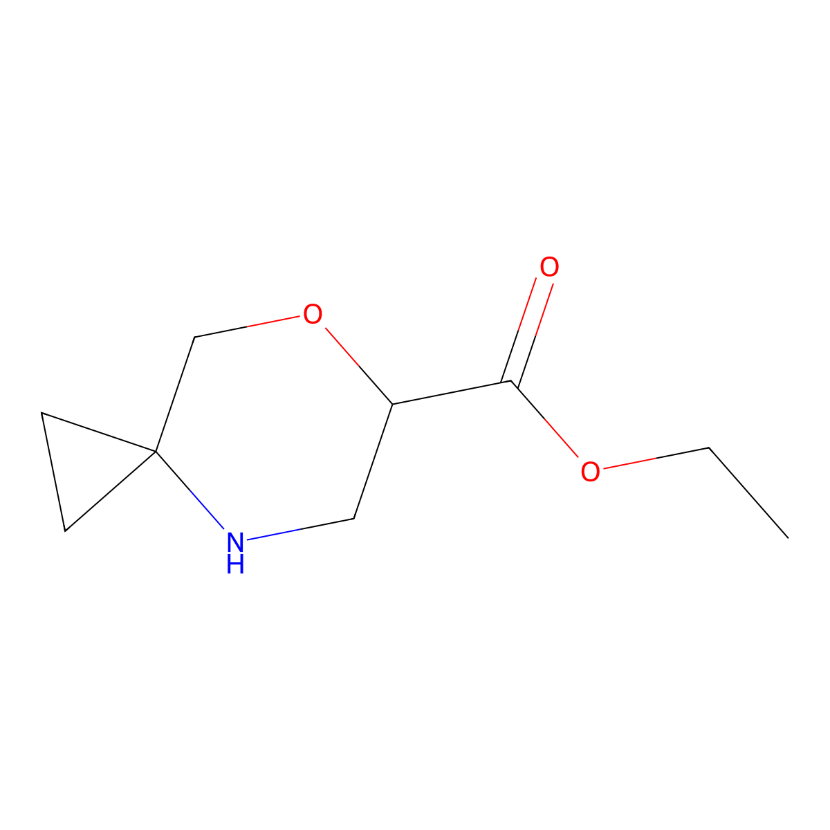 Ethyl 7-oxa-4-azaspiro[2.5]octane-6-carboxylate molecular structure, CAS 2580207-40-3
