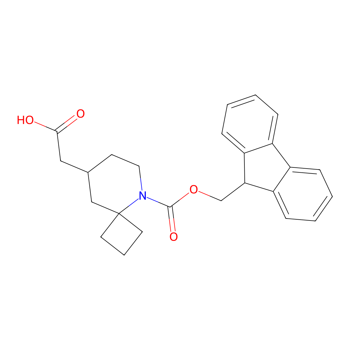 2-(5-{[(9H-fluoren-9-yl)methoxy]carbonyl}-5-azaspiro[3.5]nonan-8-yl)acetic acid molecular structure, CAS 2580207-41-4