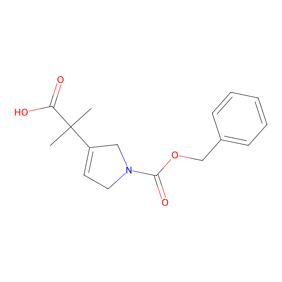 2-{1-[(benzyloxy)carbonyl]-2,5-dihydro-1H-pyrrol-3-yl}-2-methylpropanoic acid molecular structure, CAS 2580207-42-5