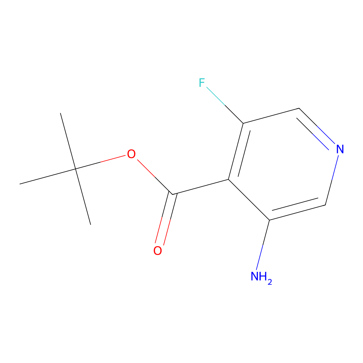 Tert-butyl 3-amino-5-fluoropyridine-4-carboxylate molecular structure, CAS 2580207-43-6
