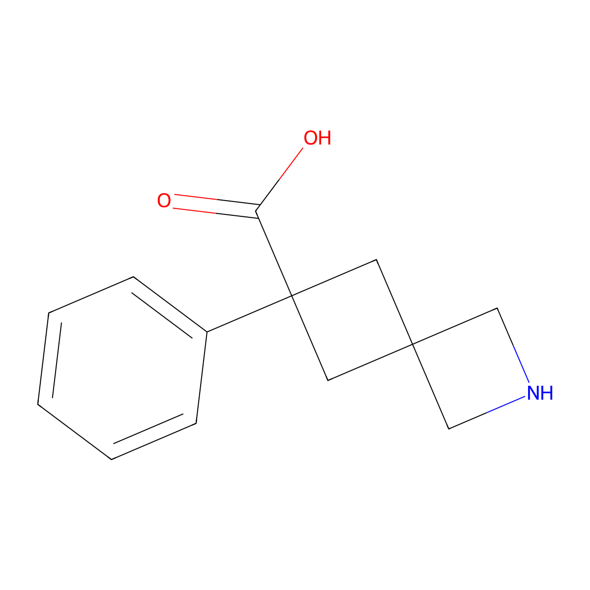 6-Phenyl-2-azaspiro[3.3]heptane-6-carboxylic acid molecular structure, CAS 2580207-48-1