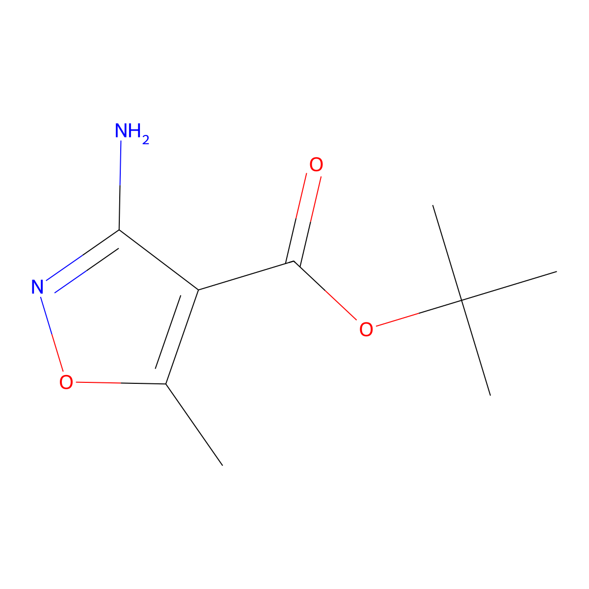 Tert-butyl 3-amino-5-methyl-1,2-oxazole-4-carboxylate molecular structure, CAS 2580207-59-4