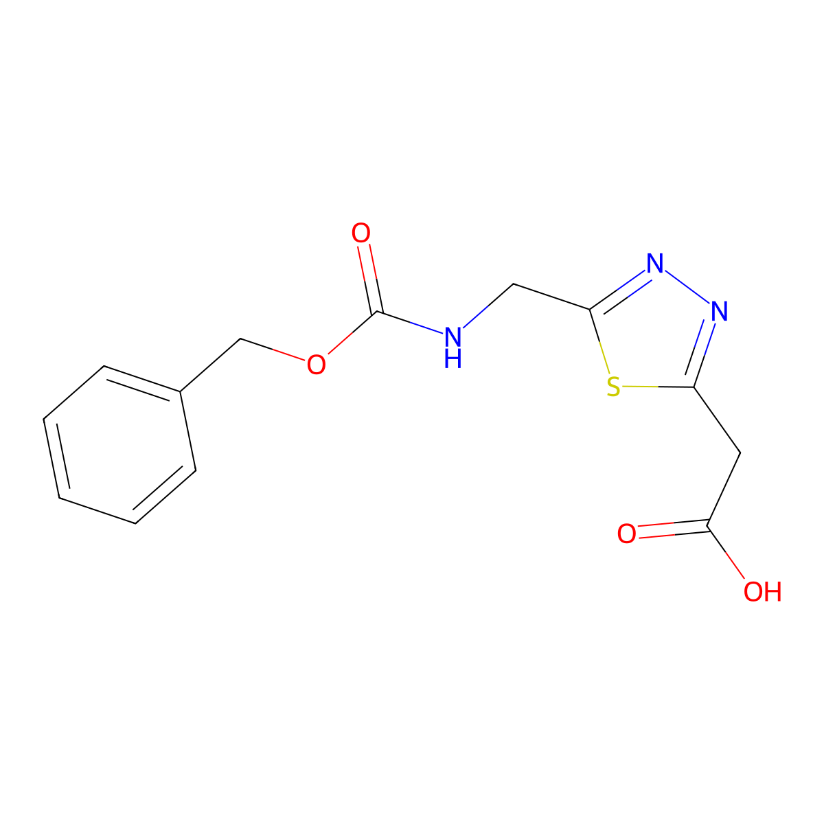 2-[5-({[(Benzyloxy)carbonyl]amino}methyl)-1,3,4-thiadiazol-2-yl]acetic acid molecular structure, CAS 2580207-60-7
