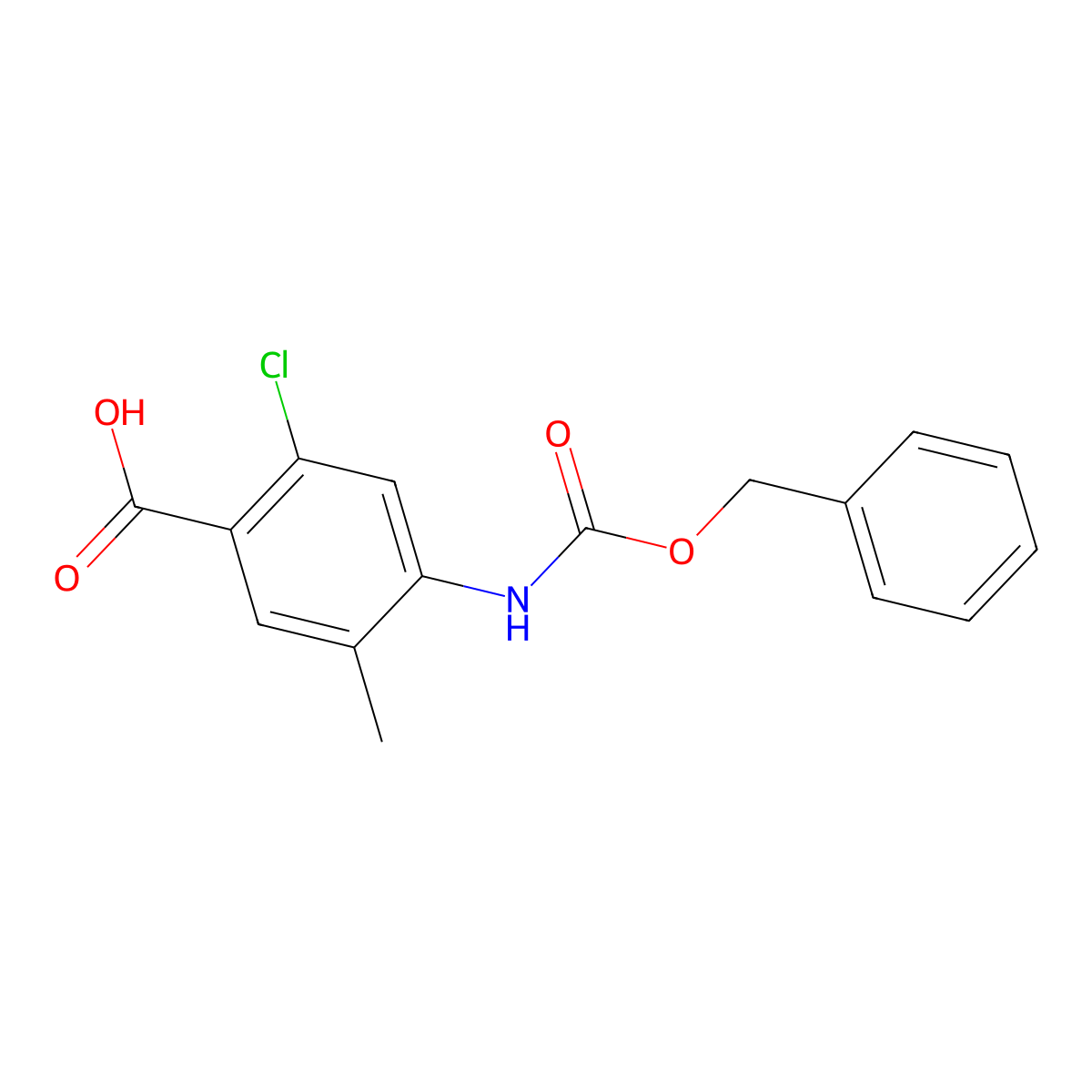 4-{[(Benzyloxy)carbonyl]amino}-2-chloro-5-methylbenzoic acid molecular structure, CAS 2580207-61-8