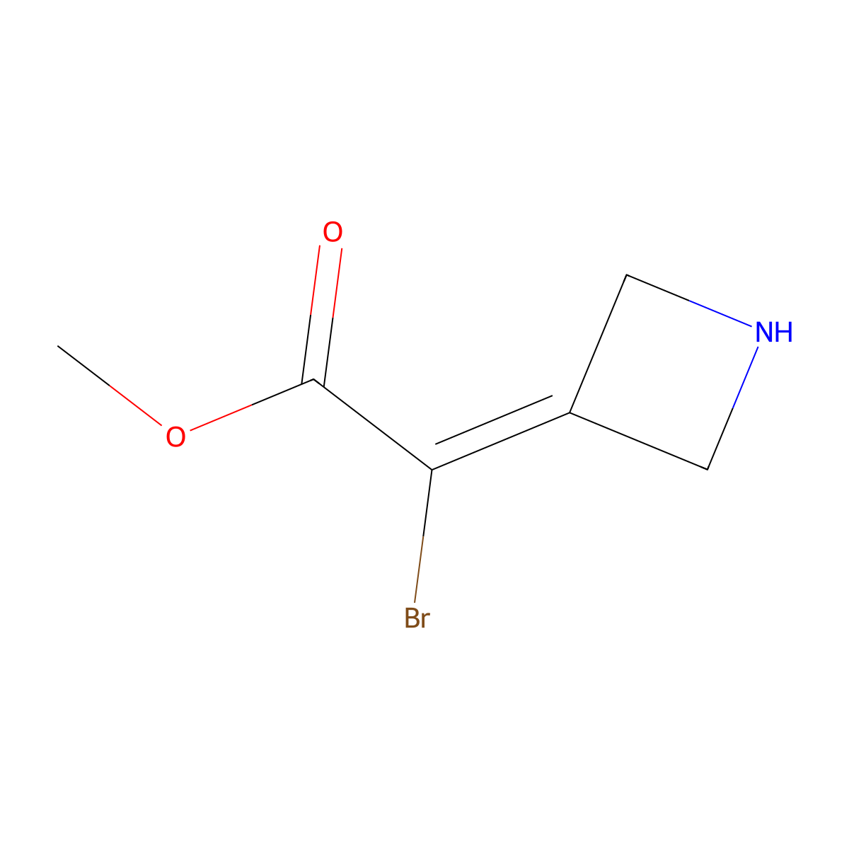 Methyl 2-(azetidin-3-ylidene)-2-bromoacetate molecular structure, CAS 2580207-64-1