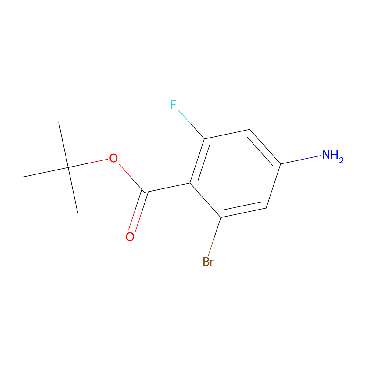 Tert-butyl 4-amino-2-bromo-6-fluorobenzoate molecular structure, CAS 2580207-65-2