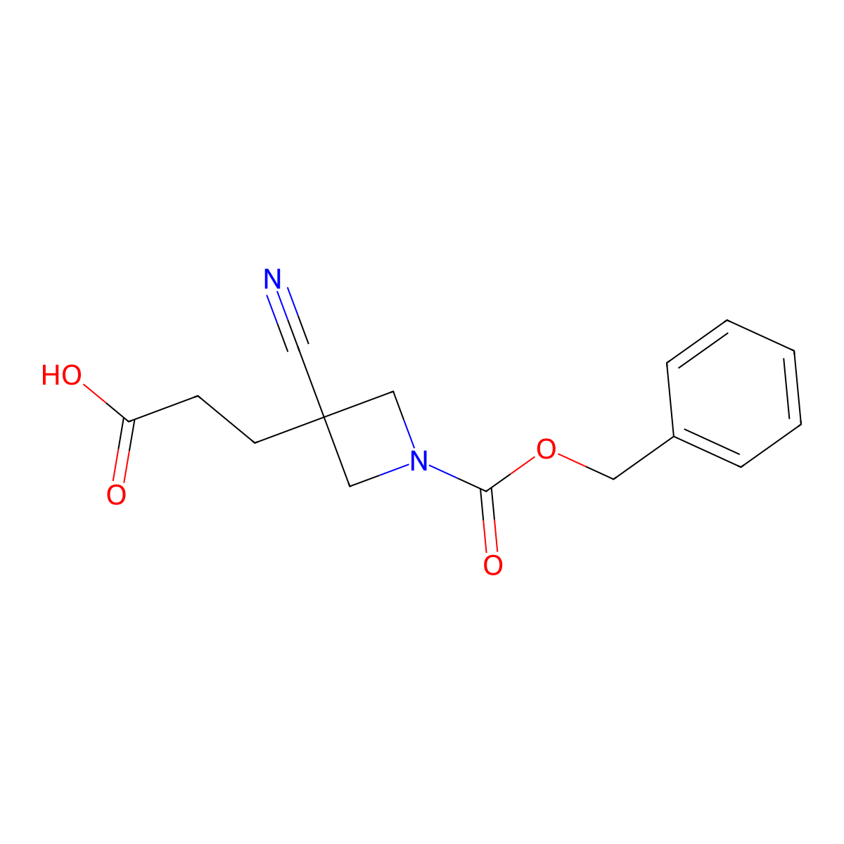 3-{1-[(Benzyloxy)carbonyl]-3-cyanoazetidin-3-yl}propanoic acid molecular structure, CAS 2580207-69-6