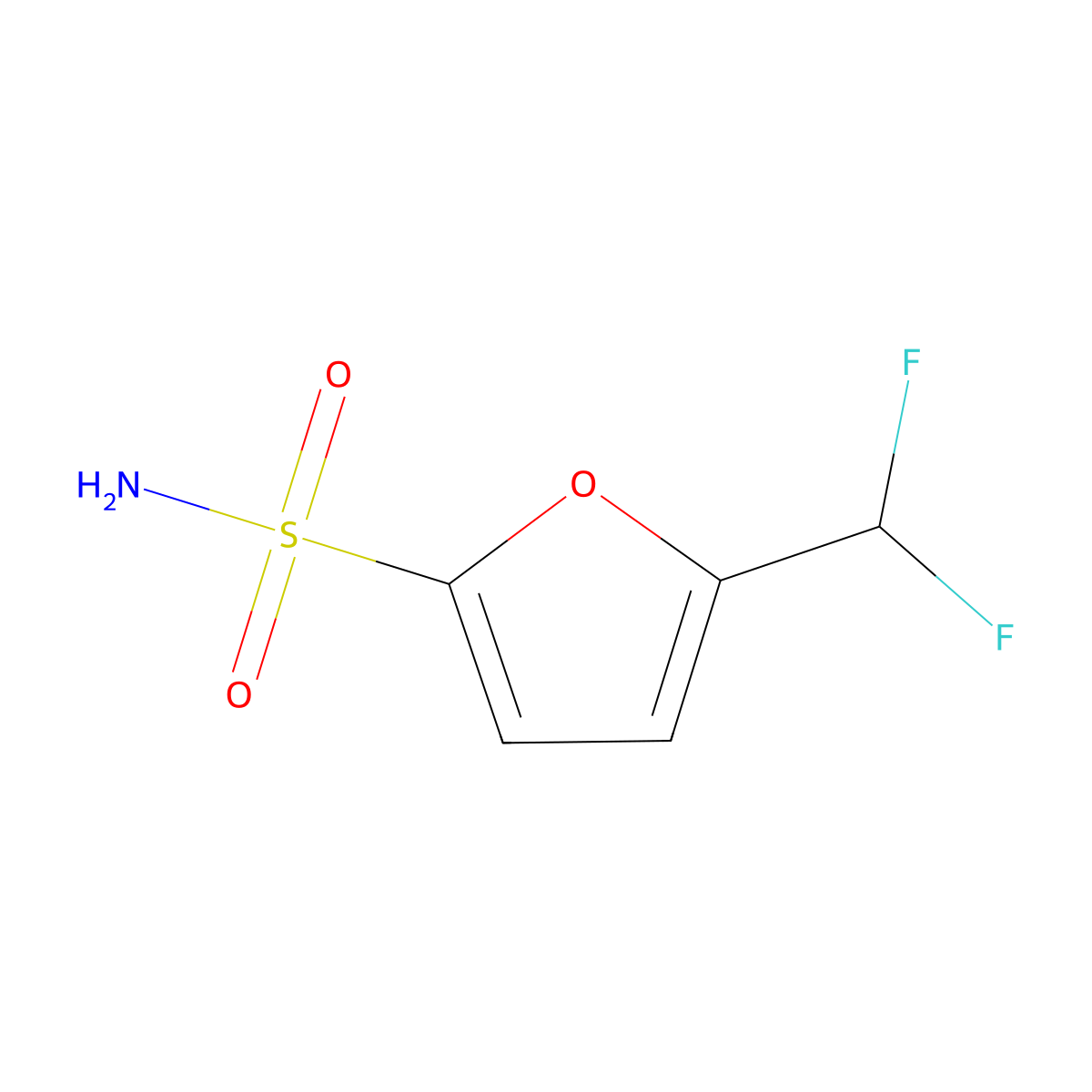 5-(Difluoromethyl)furan-2-sulfonamide molecular structure, CAS 2580207-70-9