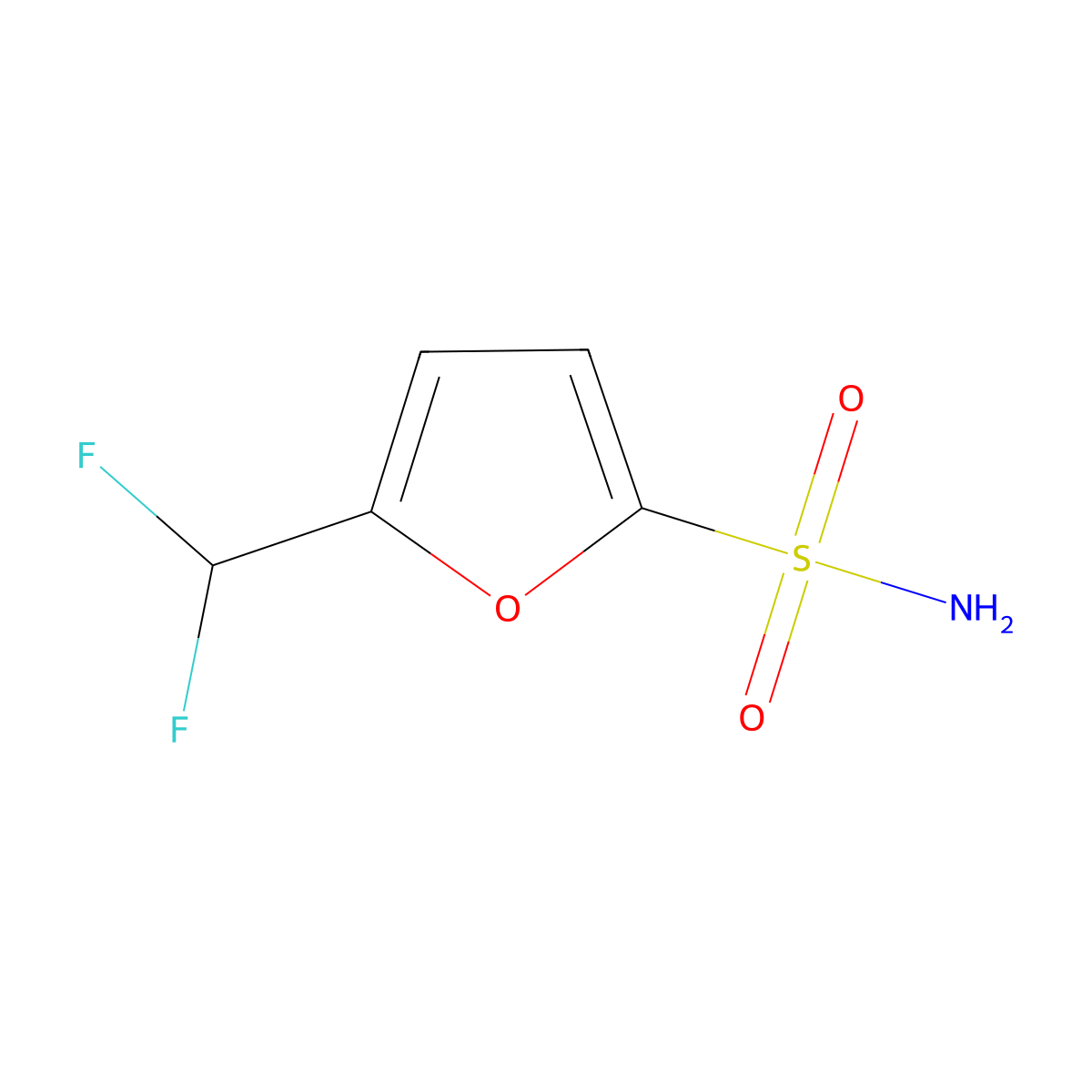 5-(Difluoromethyl)furan-2-sulfonamide molecular structure, CAS 2580207-70-9